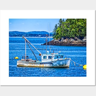 Lobster Boat at Anchor Posters and Art